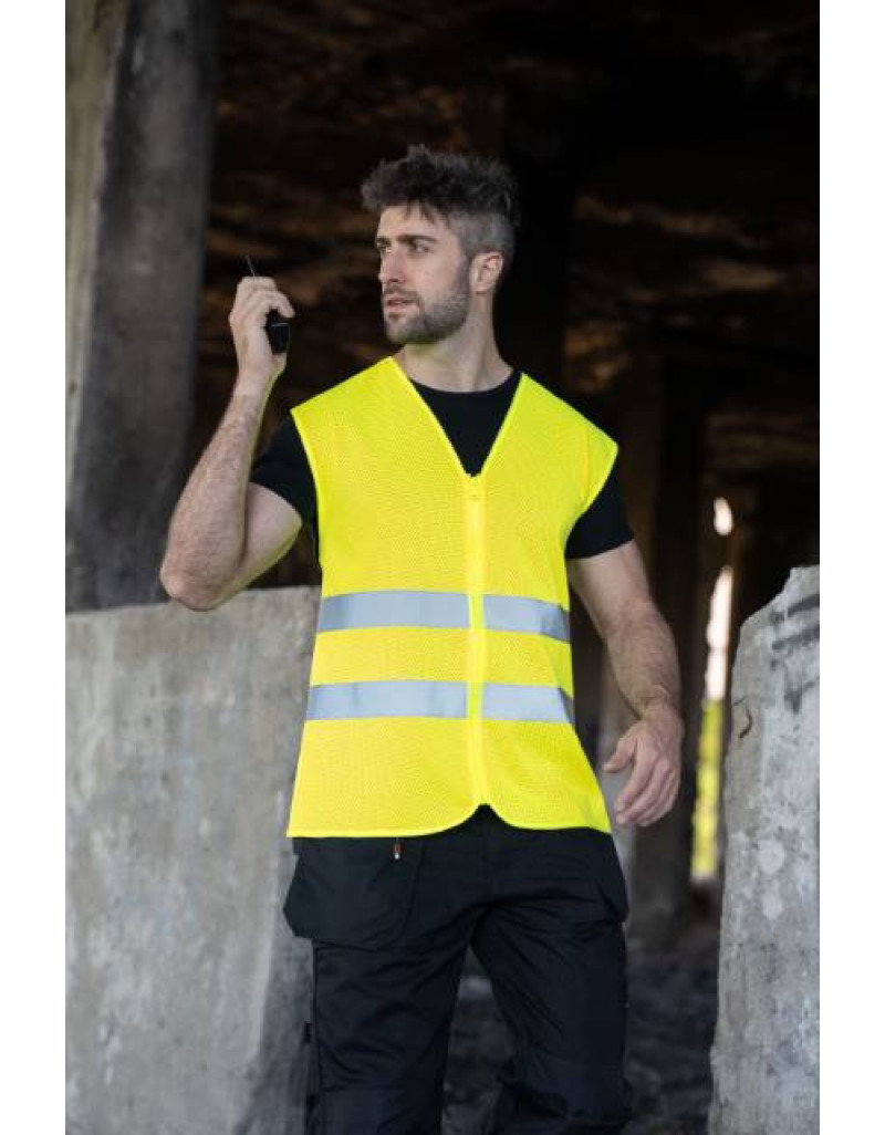 Vestă de siguranță cu plasă de înaltă vizibilitate